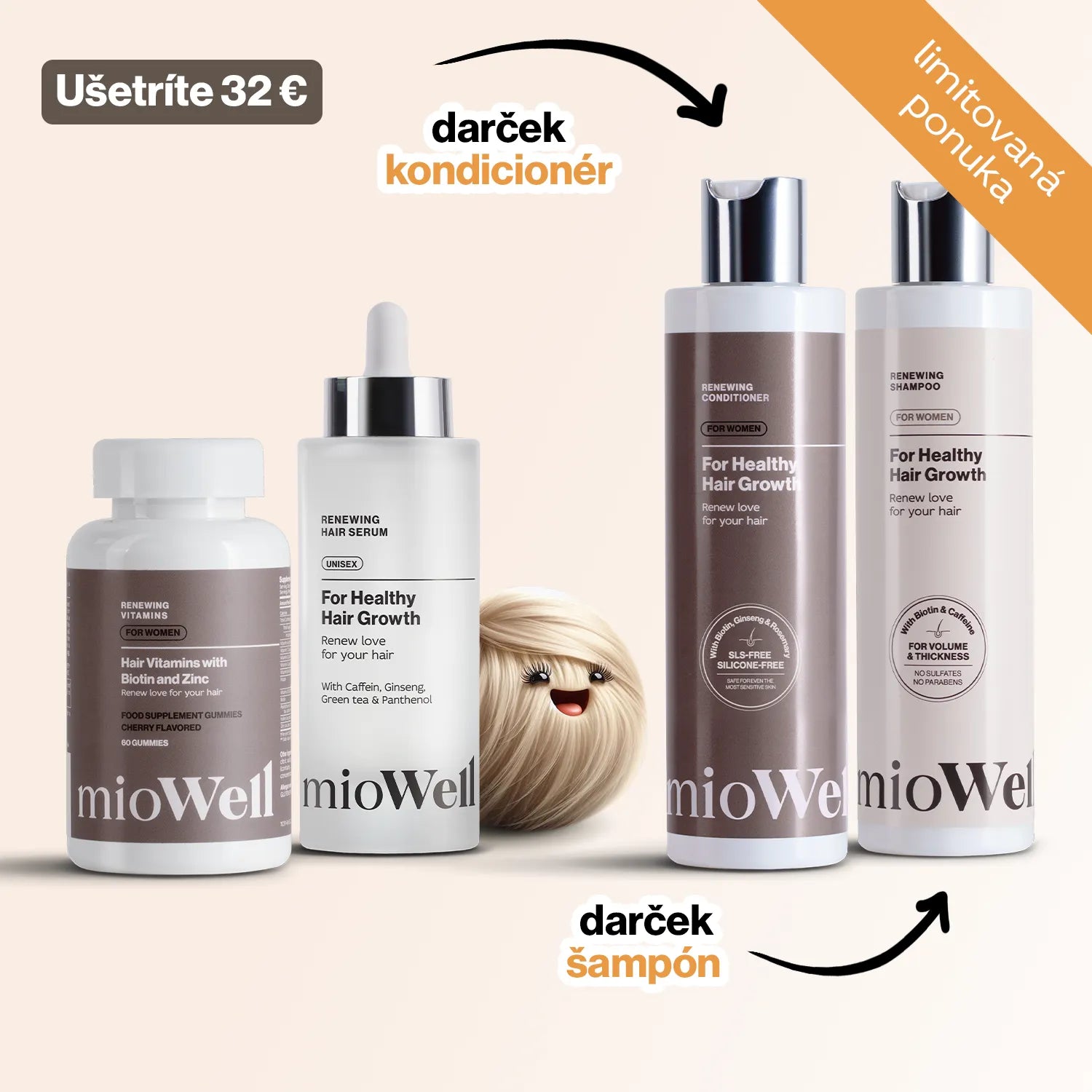 Sérum na podporu rastu vlasov mioWell 100ml XL