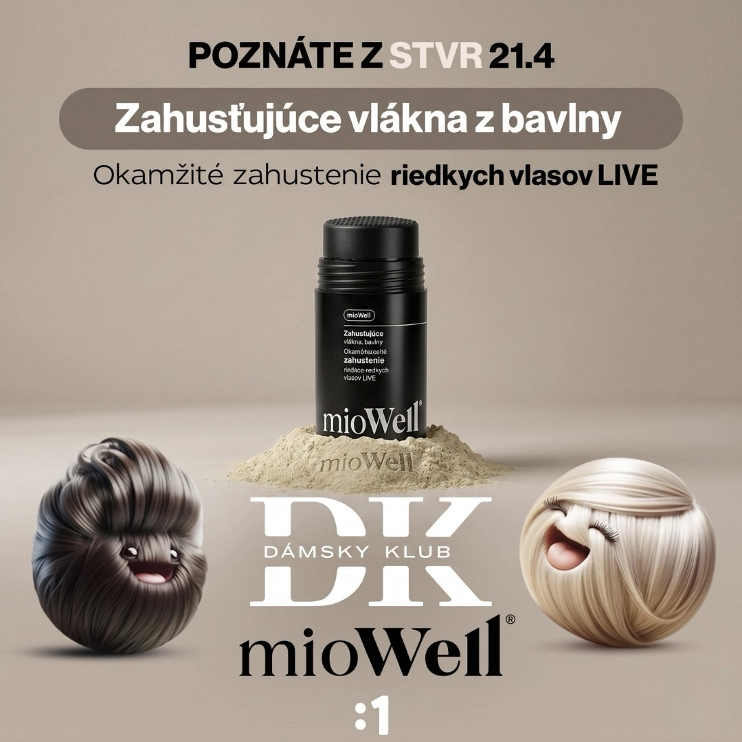 Zahusťujúce vlákna z bavlny pre riedke vlasy mioWell 12g