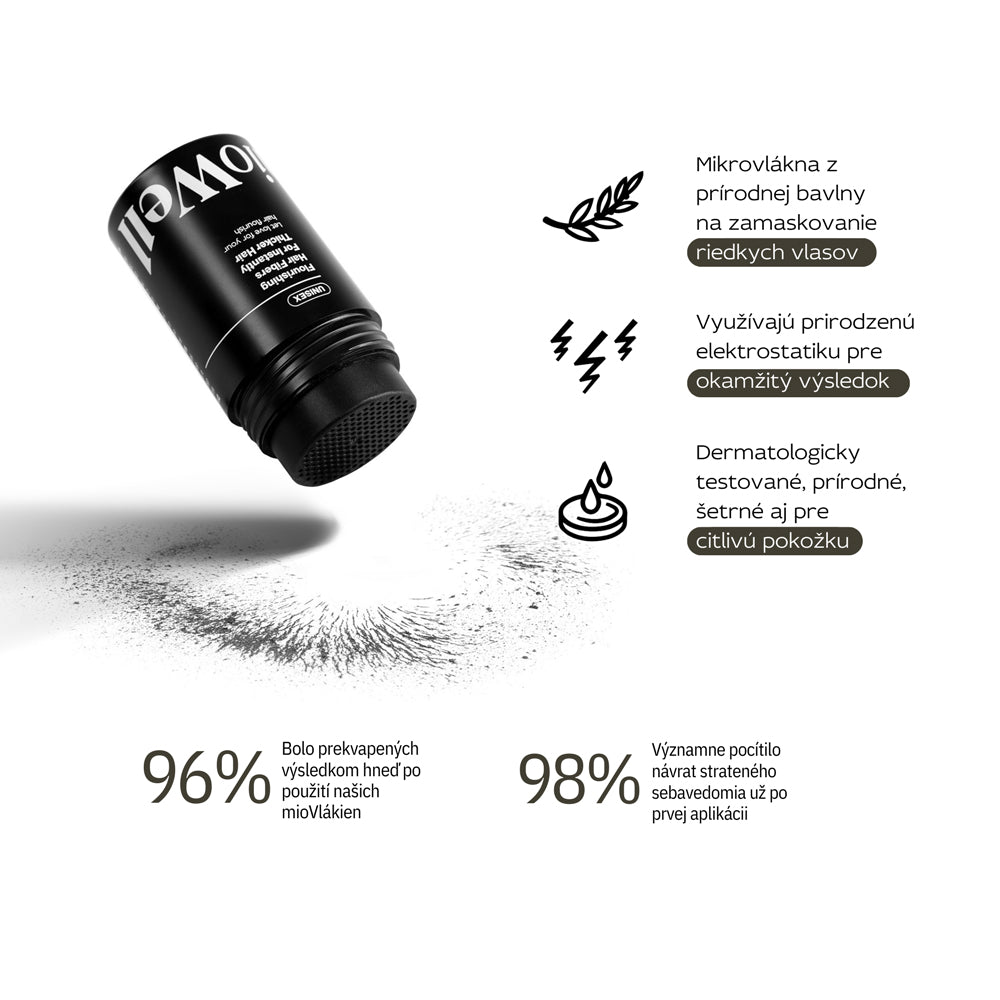 Zahusťujúce vlasové vlákna pre riedke vlasy mioWell 12g