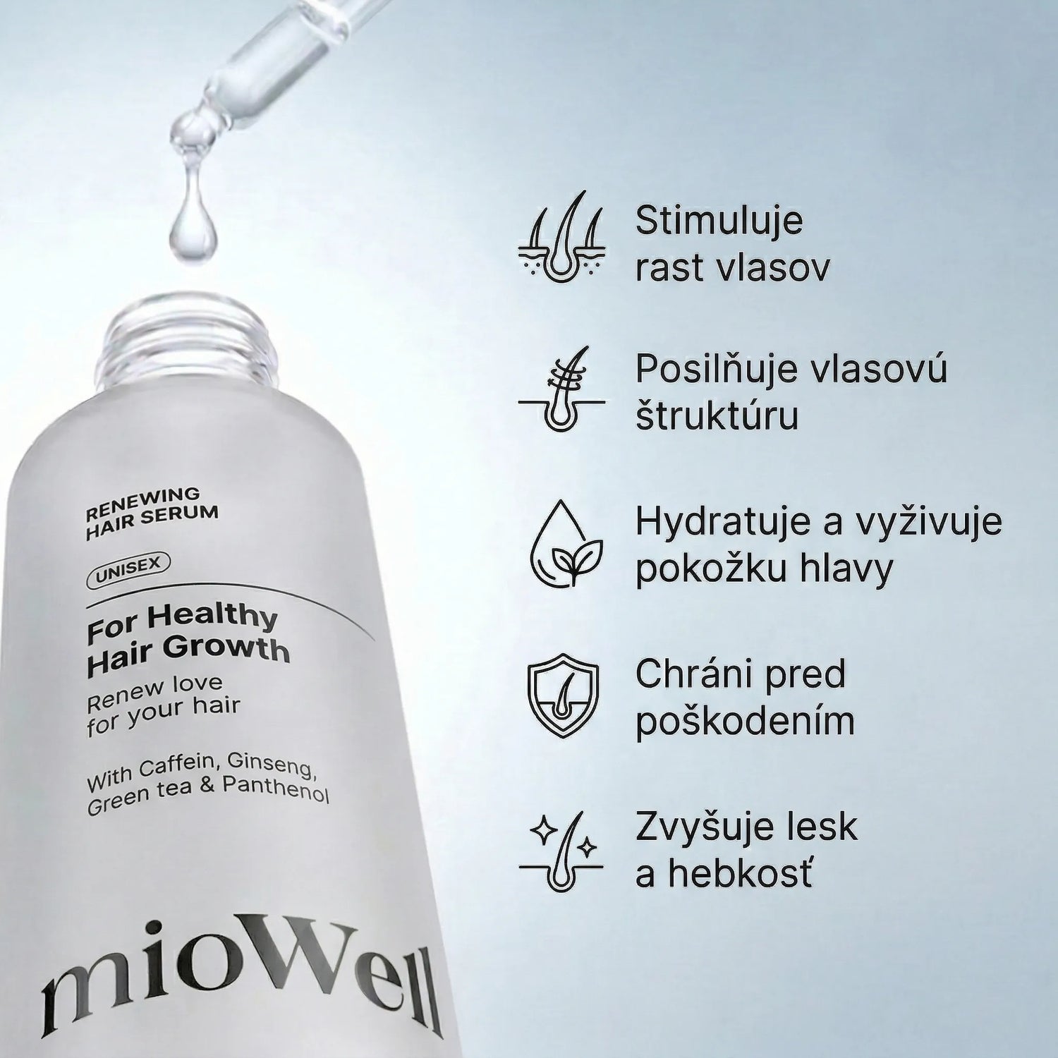 mioWell Renewing Sérum na rast vlasov a pomoc proti vypadávaniu* XL 100ml