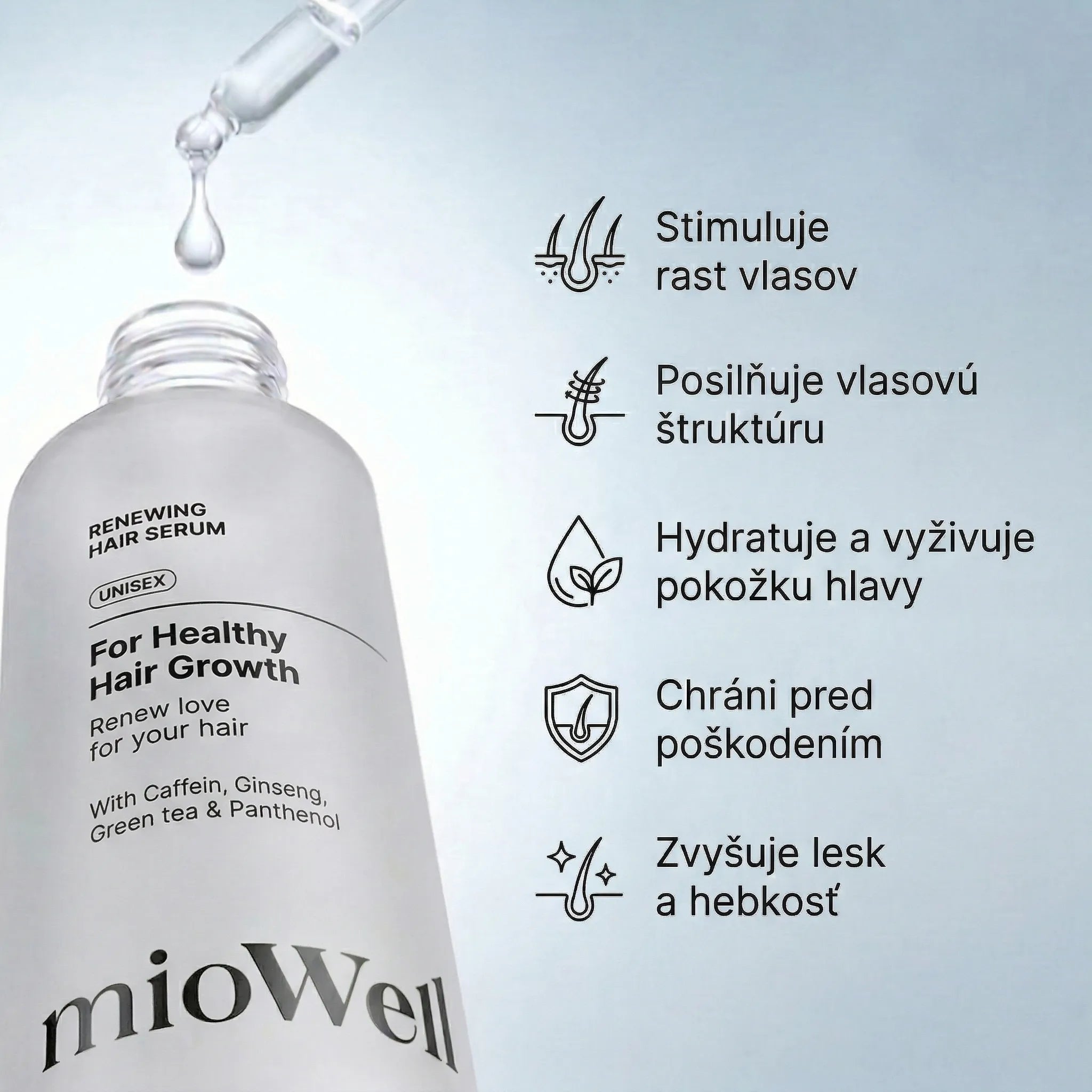 mioWell Renewing Sérum na rast vlasov a pomoc proti vypadávaniu* XL 100ml