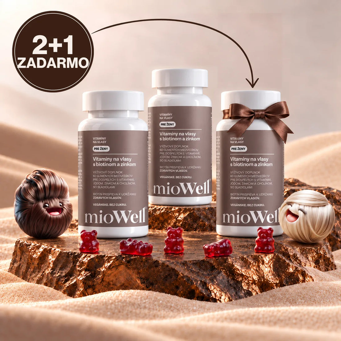 Vitamíny na vlasy s biotínom – 3 balenia, tretie zadarmo