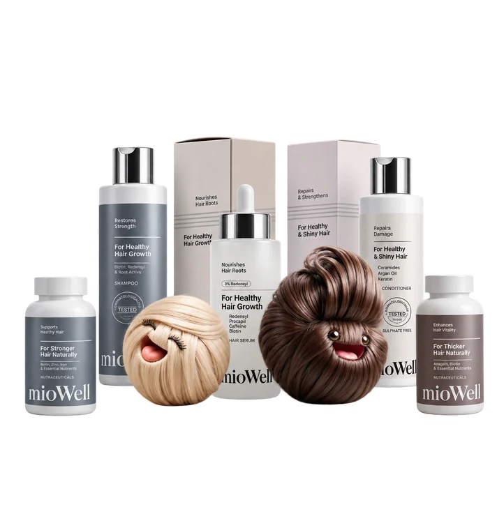 Produkty dlhodobej starostlivosti mioWell s maskotmi Mia a Well